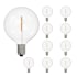 Bulbrite Pack of (10) 1 Watt Vintage Edison Dimmable G16 Candelabra (E12) LED Bulbs - 70 Lumens, 2700K, and 80CRI Clear