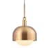 Buster + Punch Forked 13" Wide LED Pendant with Metal and Glass Shade Brass / Opal