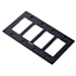 Buster + Punch 4 Gang Wall Plate with Logo Black