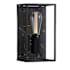 Buster + Punch Caged 6-1/2"W x 12" Tall Open Concept Modern Industrial Wall Sconce with Visible Bulb and Marble Back Black Marble