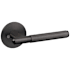 Buster + Punch Linear Privacy Door Lever Set with Round Rose Smoked Bronze