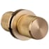 Buster + Punch Linear - Bespoke Industrial Luxury Solid Brass Passage Door Knob Set with Round Rose, Straight Knurl Knob and 3-3/4" Backset Brass