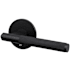 Buster + Punch Linear Luxury Industrial Passage Door Straight Knurled Reversible Lever Set with Round Rose - 2-3/8" Backset Welders Black