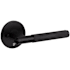 Buster + Punch Linear Straight Knurled Designer Luxury Industrial Privacy Door Lever Set with Round Rose and 2-3/8" Backset Welders Black