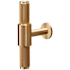Buster + Punch Cross 3-3/4" Luxury Diamond Knurled Industrial Solid Brass T Bar Cabinet / Drawer / Furniture Knob with Small Disc Backplate Brass