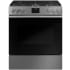 Cafe 30 Inch Wide 5.6 Cu. Ft. Slide In Gas Range with Convection and Griddle Platinum Glass