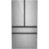 Cafe 36 Inch Wide 23.2 Cu. Ft. Energy Star Certified Bottom Freezer Refrigerator with Convertible Drawer and Dual Dispense AutoFill Pitcher Platinum Glass