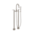 California Faucets Solimar Widespread Lever Handle Floor Mounted Tub Filler Satin Nickel