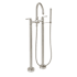 California Faucets Asilomar Floor Mounted Tub Filler with Built-In Diverter - Includes Hand Shower Satin Nickel
