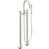 California Faucets Asilomar Floor Mounted Tub Filler with Built-In Diverter - Includes Hand Shower Satin Nickel