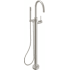 California Faucets Asilomar Floor Mounted Tub Filler with Built-In Diverter - Includes Hand Shower Satin Nickel