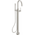 California Faucets Asilomar Floor Mounted Tub Filler with Built-In Diverter - Includes Hand Shower Satin Nickel