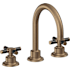 California Faucets Descanso 1.2 GPM Widespread Bathroom Faucet with Pop-Up Drain Assembly and Cross Handles Antique Brass Flat
