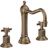 California Faucets Montecito 1.2 GPM Widespread Bathroom Faucet with 1-1/4" ZeroDrain and Cross Handles Antique Brass Flat