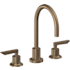 California Faucets Rincon Bay 1.2 GPM Widespread Bathroom Faucet with 1-1/4" Completely Finished ZeroDrain and Lever Handles Antique Brass Flat