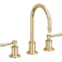California Faucets Miramar 1.2 GPM Widespread Bathroom Faucet with Double Handles - Includes Ceramic Disc Valve Polished Brass Uncoated