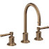 California Faucets Miramar 1.2 GPM Widespread Bathroom Faucet with 2-1/4" Completely Finished ZeroDrain Assembly Antique Brass Flat