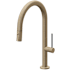 California Faucets Poetto 1.8 GPM Single Hole Pull Down Kitchen Faucet with BST Series Handle and Low Arc Spout Antique Brass Flat