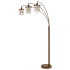 Cal Lighting Silverton 3 Light 89" Tall Arc Floor Lamp Rust