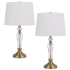 Cal Lighting Eastham 25" Tall Buffet Lamp Sets Antique Brass