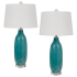 Cal Lighting Pair of (2) Cullman 2 Light 29" Tall Accent Table Lamp Aqua