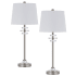 Cal Lighting Pair of (2) Sitka 2 Light 29" Tall Accent Table Lamp Brushed Steel