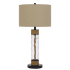 Cal Lighting Bartow 32" Tall Accent Table Lamp Black / Burlap / Textured Glass