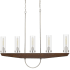 Cal Lighting Ercolano 5 Light 43" Wide Linear Chandelier Wood / Brushed Steel