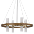 Cal Lighting Hempstead 8 Light 32" Wide Ring Chandelier Wood / Antique Brass