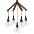 Cal Lighting Watkins 5 Light 25" Wide Sputnik Chandelier Wood / Dark Bronze