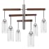 Cal Lighting Massilon 6 Light 32" Wide Sputnik Chandelier Chrome / Wood