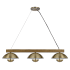 Cal Lighting Lakeland 47" Wide LED Linear Pendant Antique Brass / Wood