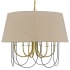 Cal Lighting Eupora 6 Light 28" Wide Drum Chandelier with Burlap Shade Antique Brass / Black
