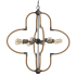 Cal Lighting Tahoka 8 Light 36" Wide Sputnik Chandelier Burlap / Black Iron / Antique Brass