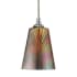 Cal Lighting 1 Light Uni-Pack Mini Pendant with Multi Colored Shade Brushed Steel