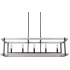 Canarm Joelle 5 Light 40" Wide Taper Candle Linear Chandelier Matte Black / Brushed Grey