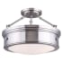 Canarm Boku 3 Light 15" Wide Semi Flush Ceiling Fixture Brushed Nickel