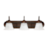 Capital Lighting 3 Light 8" Tall Bathroom Vanity Light with Frosted Glass Shades Burnished Bronze