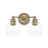 Capital Lighting Mid Century 2 Light 15" Wide Bathroom Vanity Light Aged Brass
