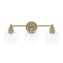 Capital Lighting Mid Century 3 Light 24" Wide Bathroom Vanity Light Aged Brass