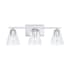 Capital Lighting 3 Light 8" Tall Bathroom Vanity Light with Patterned/Etched Glass Shades Chrome