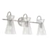 Capital Lighting 3 Light 24" Wide Bathroom Vanity Light with Crackle Glass Shades Polished Nickel