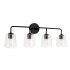 Capital Lighting Amara 4 Light 32" Wide Bathroom Vanity Light Matte Black with Brass