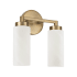 Capital Lighting Alyssa 2 Light 11" Wide Vanity Light with Faux Alabaster Glass Shades Aged Brass