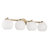 Capital Lighting Ansley 4 Light 31" Wide Vanity Light with Soft White Glass Shades Aged Brass