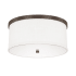 Capital Lighting Midtown 3 Light 16" Wide Flush Mount Drum Ceiling Fixture with White Shade Burnished Bronze