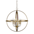 Capital Lighting 4 Light 23" Wide Taper Candle Pendant Aged Brass