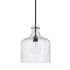 Capital Lighting Single Light 15" Tall Pendant with Clear Water Glass Shade Matte Black