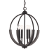 Capital Lighting Clive 4 Light 16" Wide Multi Light Pendant Carbon Grey / Black Iron
