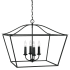 Capital Lighting Grady 4 Light 28" Wide Taper Candle Pendant Black Iron